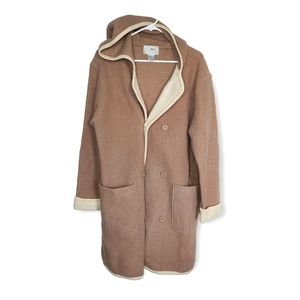 Vintage Tan Boucle Wool Hooded Jacket